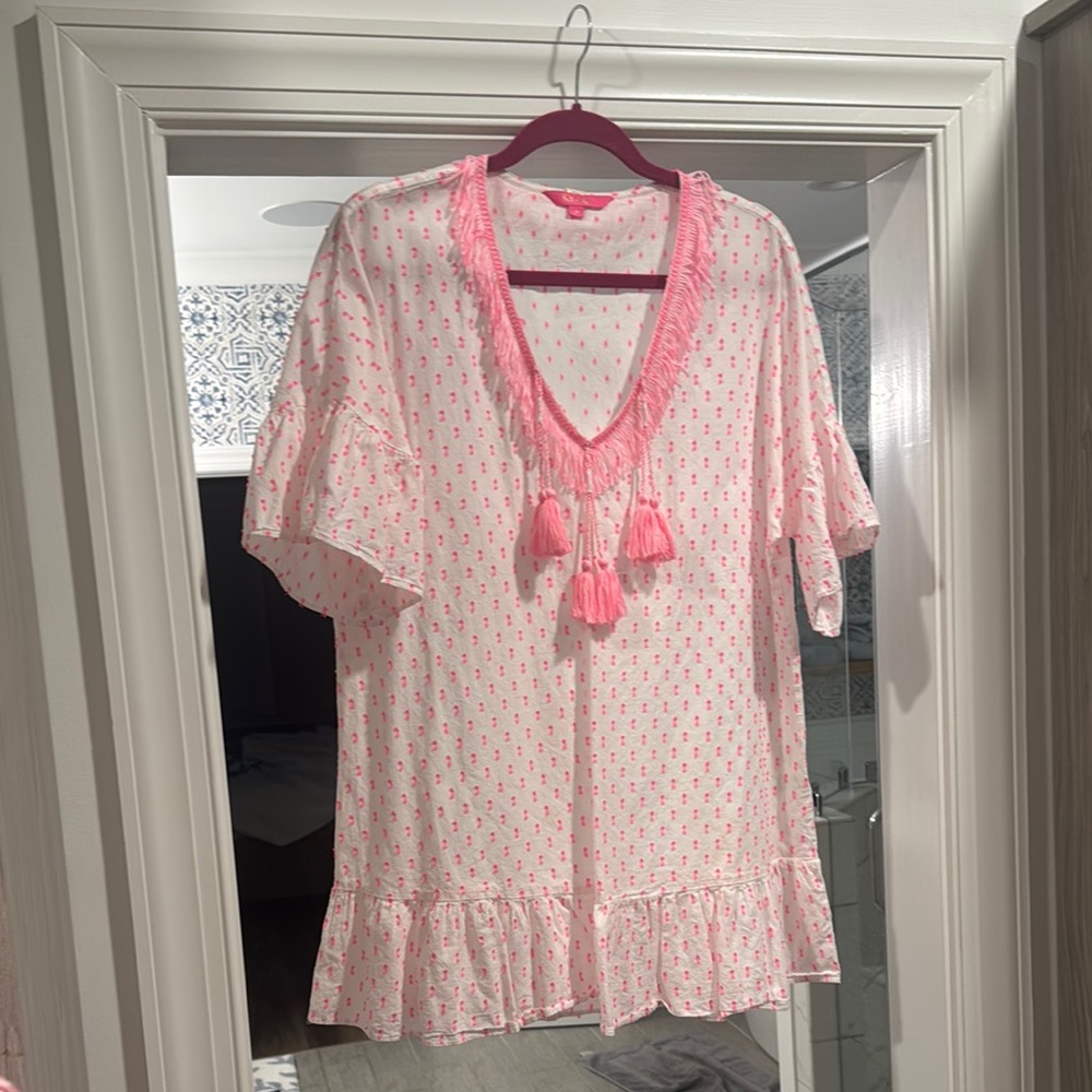 Lilly Pulitzer Pink and White cover up